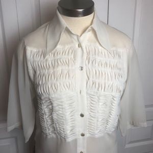 Chiffon Bibbed Blouse